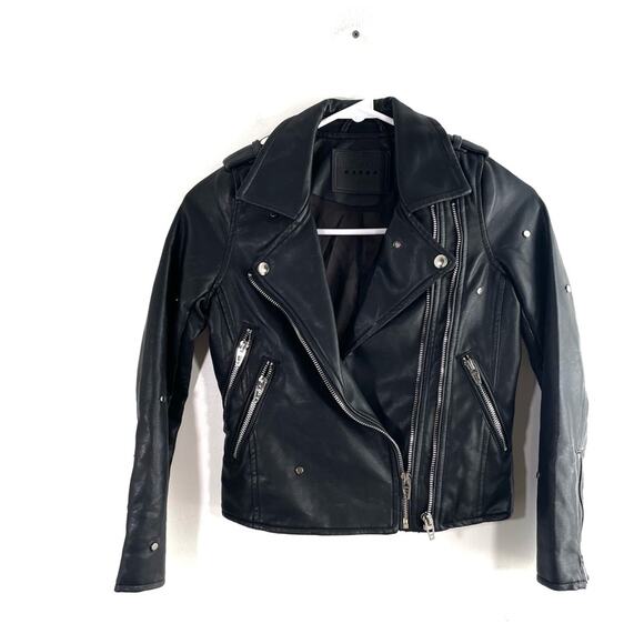 BlankNYC Black Faux Leather Studded Girls Moto Jacket Small - Picture 1 of 9